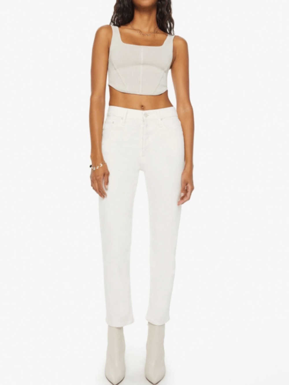 Mother jeans the tomcat in white